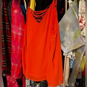 Torrid spaghetti strap blouse, bright salmon, size 2